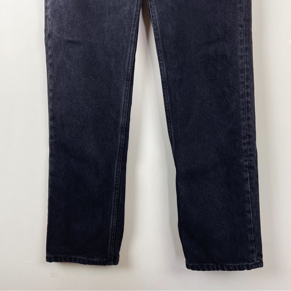 Reformation Cynthia High Rise Straight Jeans Button Fly Washed Black - Picture 5 of 12